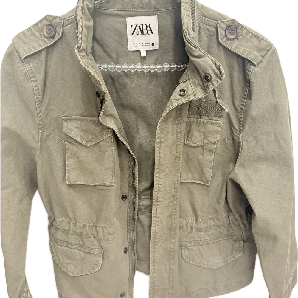 Zara Utility Jacket in Olive Green
